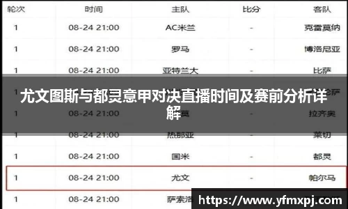 尤文图斯与都灵意甲对决直播时间及赛前分析详解