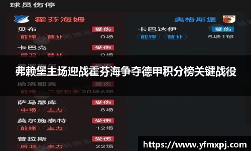 弗赖堡主场迎战霍芬海争夺德甲积分榜关键战役